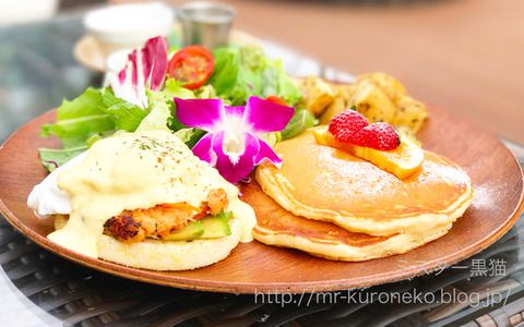 Kaila Cafe&Terrace Dining カイラカフェ＆テラスダイニング 【渋谷】 モーニングセット クラブケーキベネディクト&パンケーキ