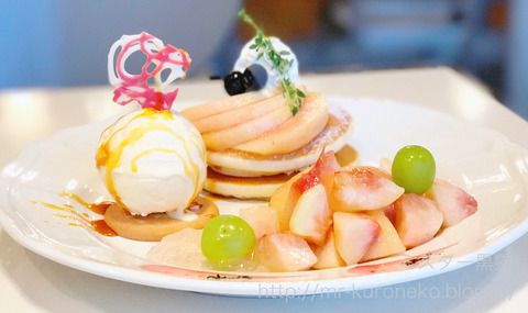 Cafe№3 -vegetable&pancake- カフェ ナンバースリー 【新栃木】 期間限定 桃のリコッタチーズパンケーキ