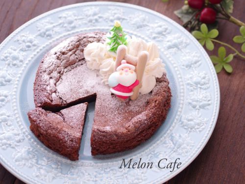 クリスマスのガトーショコラ☆ホットケーキミックス使用、簡単、濃厚♪「ハンブレでらくらく♪時短レシピ」モニター参加レシピ第3弾