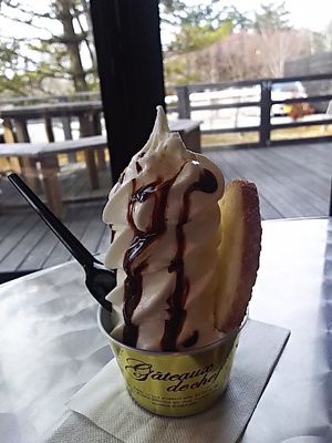 軽井沢チョコレートファクトリーでプレミアムソフトクリーム