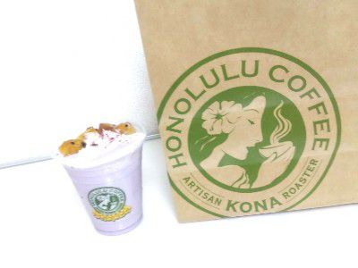 SWEET POTATO ・大学芋風～紫いもフロスト( ice )＆巨峰のムースケーキ@HONOLULU COFFEE