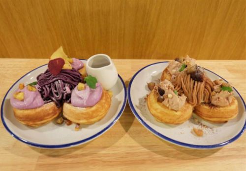 【池袋】DIORAMA CAFE（ジオラマカフェ）　栗のモンブランパンケーキ／紫いものモンブランパンケーキ