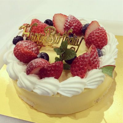 レアチーズのお誕生日ケーキ