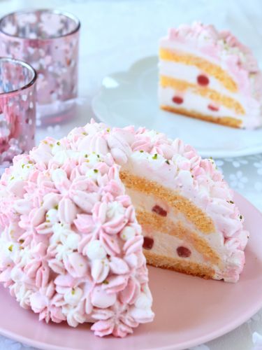 桜あんとパウダーで作る 桜色グラデがかわいいドームケーキ すいーつ 美味らぼ