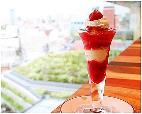 原宿を真上から♪資生堂パーラー原宿でいちごパフェ