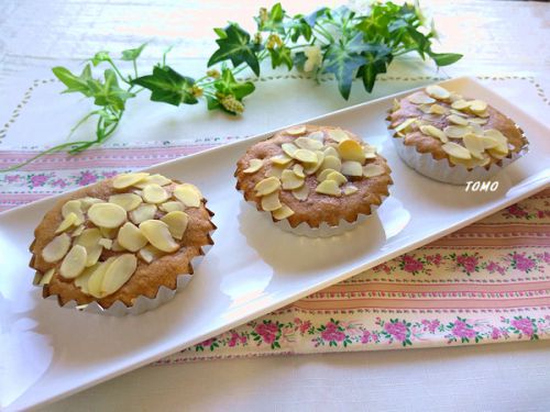 お茶菓子に♪米油で小豆のケーキ