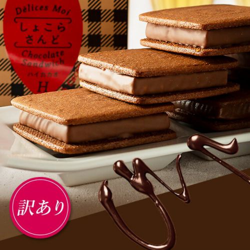 メガ盛り【訳ありSALE】濃厚チョコ×サクサククッキー「こだわりのチョコラサンド」送料無料
