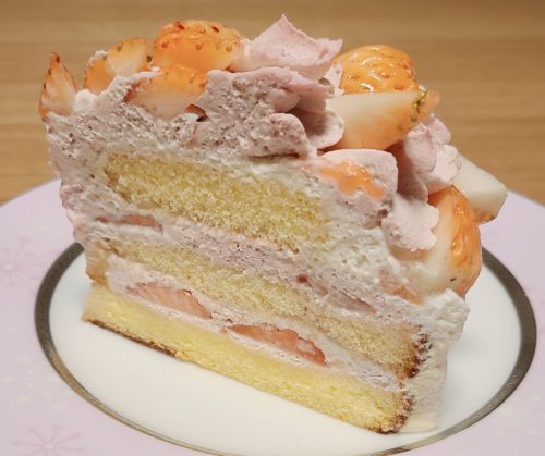 2022.1 ショートケーキの日 白いちごとラズベリークリームのショートケーキ@カフェコムサ